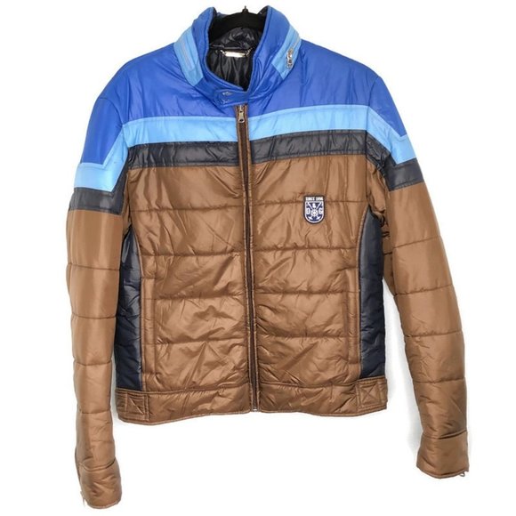 Dolce & Gabbana Jackets & Blazers - VTG Dolce & Gabbana Brown Blue Puffer Coat